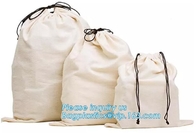 Drawstring Cotton Canvas Reusable Eco Bags Shopping Bag M100% Natural